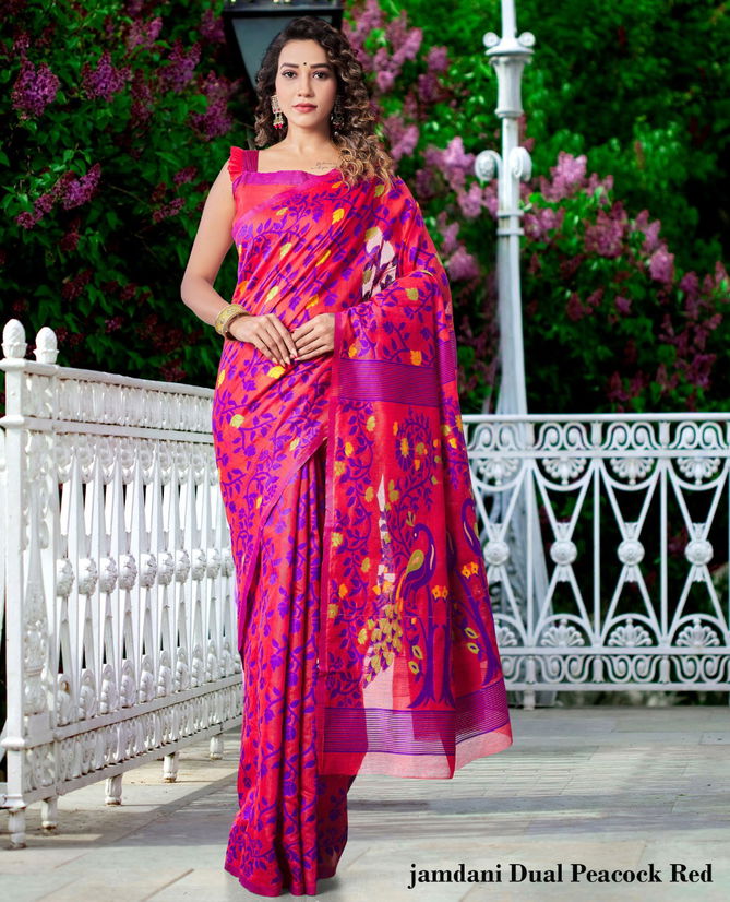 Jamdani 2 Classic Fancy Party Wear Silk Designer Saree Collection